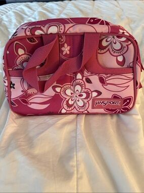 Jansport Pink Floral Cosmetic Travel Tote Set